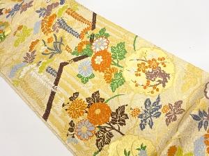 佐賀錦雪輪に松・花々模様織出し袋帯